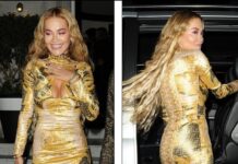 Rita Ora shkëlqen me dukjen e saj me fustan të artë në eventin e komunitetit LGBTI+ në Londër